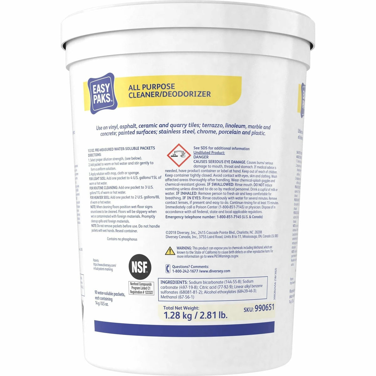 Diversey All Purpose Cleaner/Deodorizer - Concentrate - Lemon Scent - Easy to Use - Multipurpose Cleaners