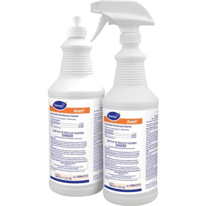 Diversey Avert Sporicidal Disinfect Cleaner: Ready-To-Use 32oz - Chlorine Scent - 12/Carton - Disinfectants