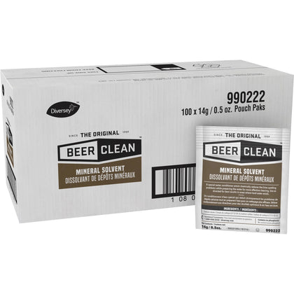 Diversey Beer Clean Mineral Solvent: Glassware Cleaner - 0.49 oz - Odorless Residue-free - Dish/Dishwasher Detergents