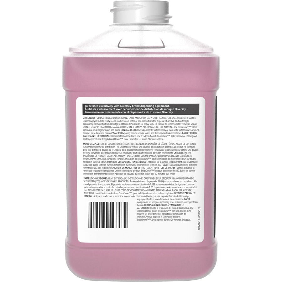 Diversey BreakDown XC Odor Eliminator/Cleaner - Concentrate - 84.5 fl oz (2.6 quart) - Fresh Scent - No-mess