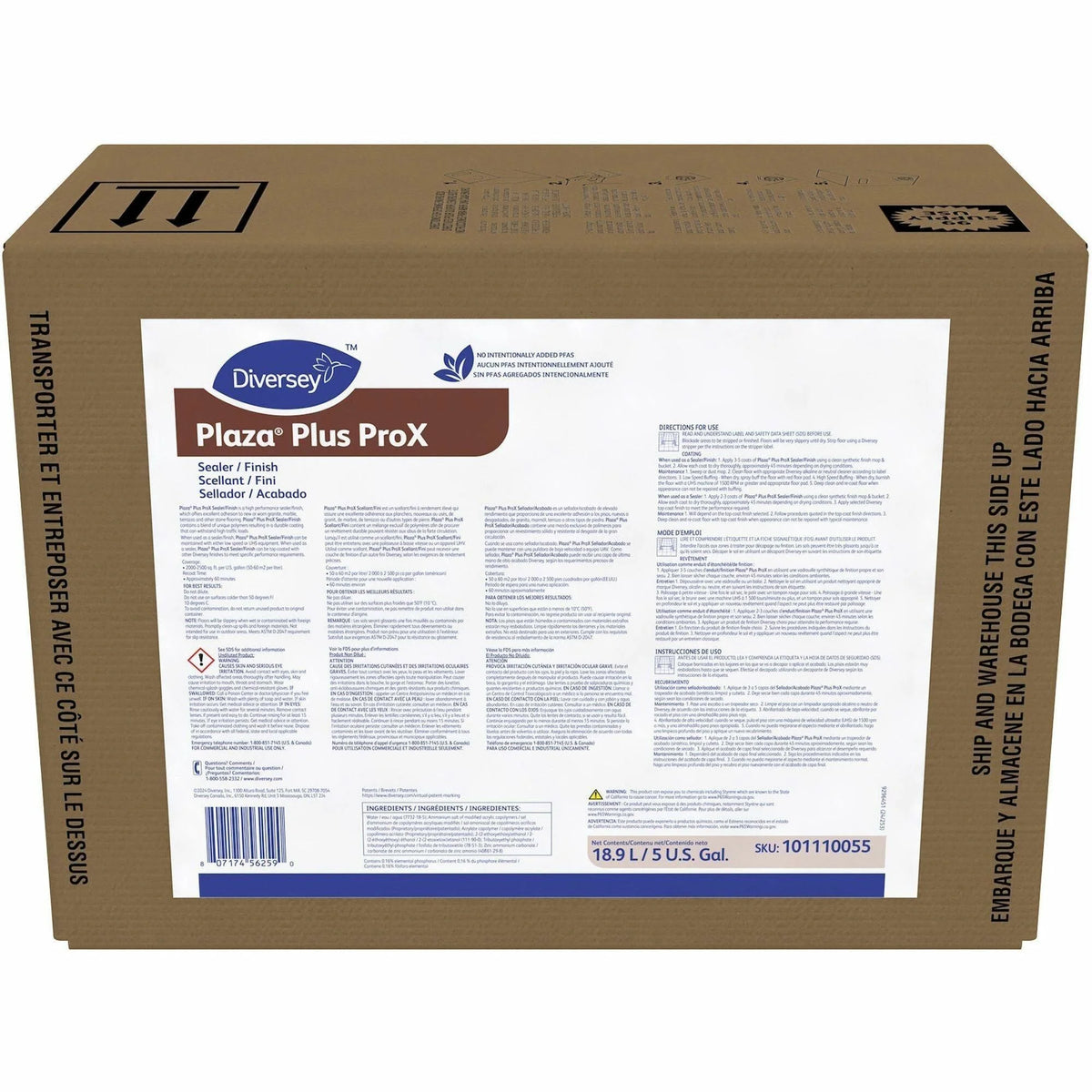 Diversey Care Plaza Plus Sealer/Finish: Multi-Surface Long-Lasting White Finish - Floor/Carpet Cleaners & Protectors
