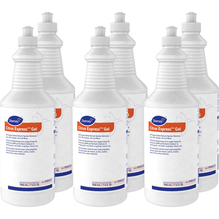 Diversey Citrus Express Gel Solvent Spotter - 32 fl oz (1 quart) - Scent - Pleasant - White - 6 / Carton - Floor/Carpet
