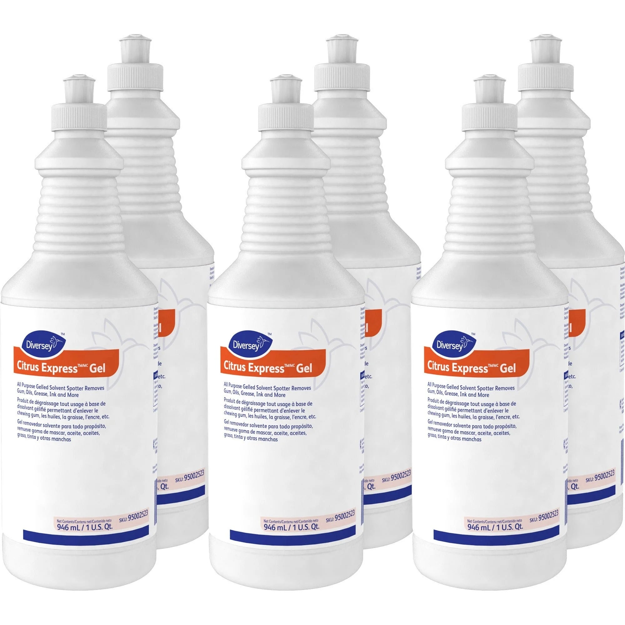 Diversey Citrus Express Gel Spotter - Scent - 32 fl oz - 6/Carton - Floor/Carpet Cleaners & Protectors