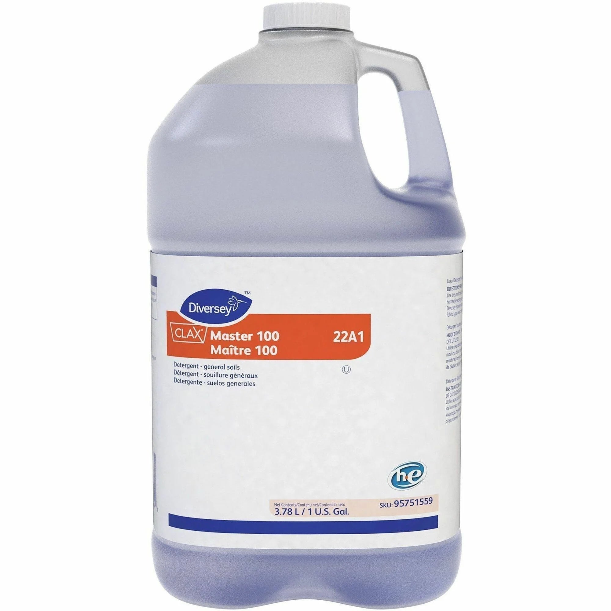 Diversey Clax Master 100 22A1 Fabric Cleaner Concentrate - 125.1 fl oz - Laundry Cleaning & Supplies