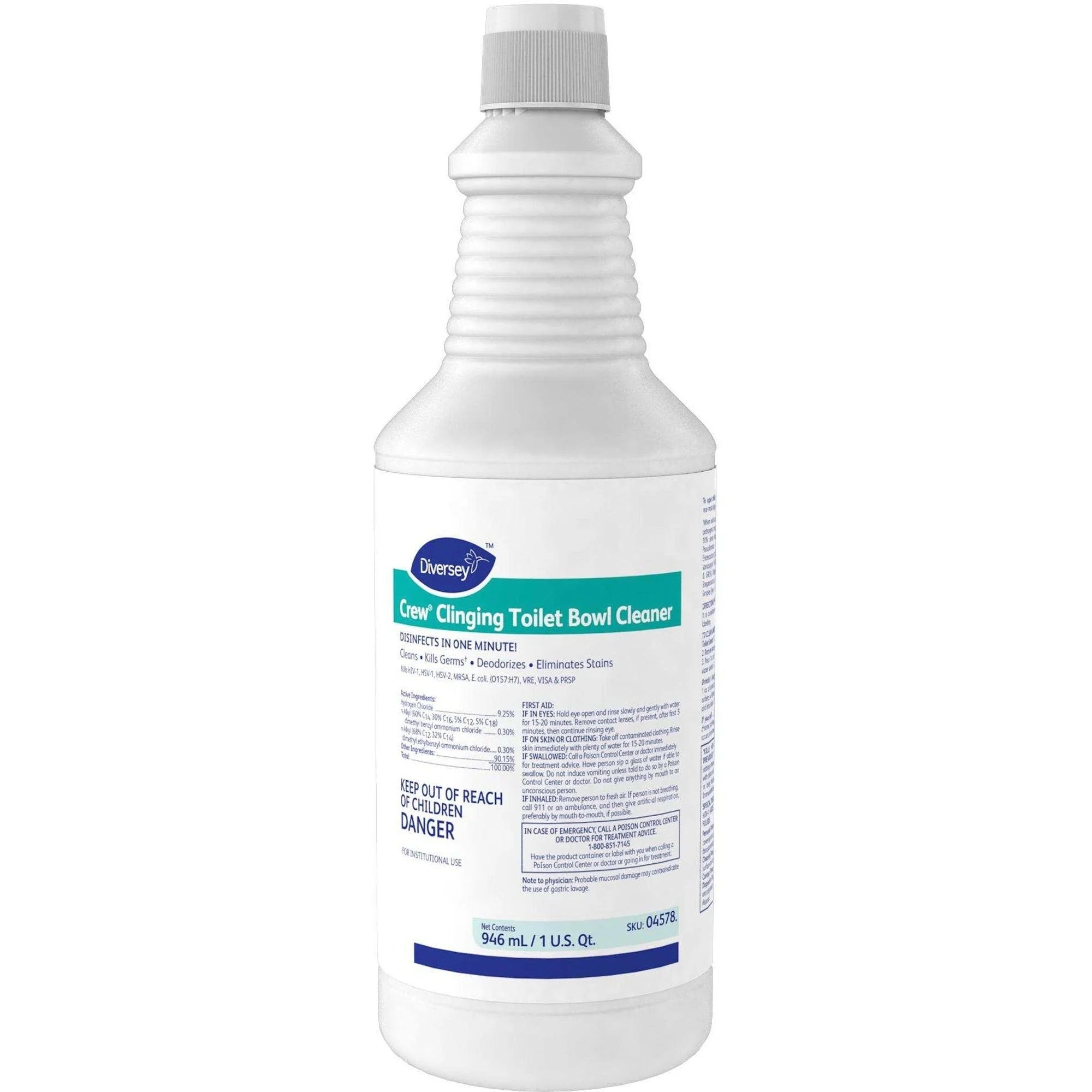 Diversey Crew Clinging Toilet Bowl Cleaner - Heavy Duty Disinfectant - Restroom & Cleaners