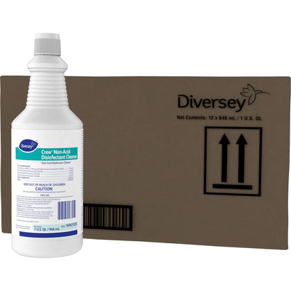Diversey Crew Non-Acid Disinfectant Cleaner - Fresh Scent - 32 fl oz - 12/Carton - Disinfectants