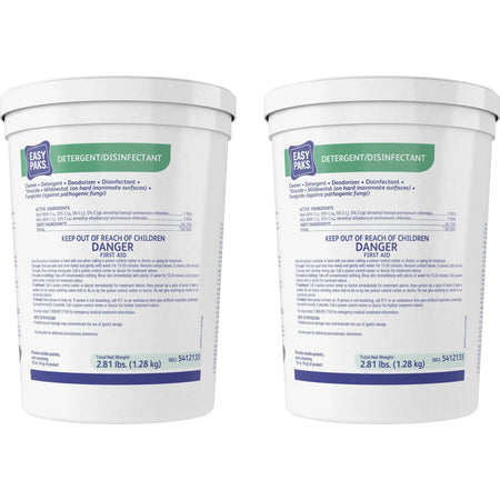 Diversey EasyPaks Lemon Scent Disinfectant Concentrate - 90/Tub - 2/Carton - Multipurpose Cleaners