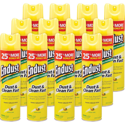 Diversey ENDUST Lemon Dust & Clean Spray - 12.50 oz - Zest Scent - Hypoallergenic - 6/Carton - Specialty Cleaners