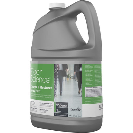 Diversey Floor Science Cleaner Spray Buff - Ready-To-Use - 128 fl oz (4 quart) - Characteristic Scent - Durable - Straw