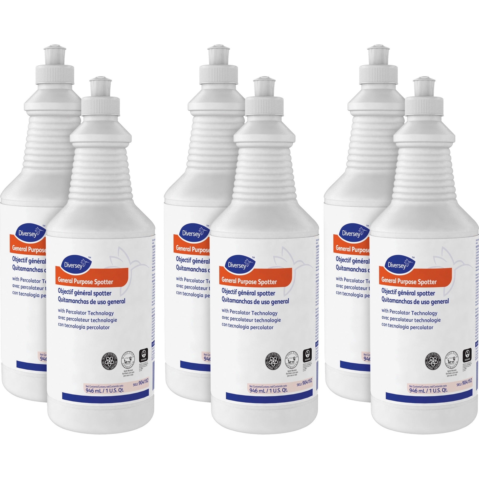Diversey General Purpose Spotter - 32 fl oz (1 quart) - Clear - 6 / Carton - Floor/Carpet Cleaners & Protectors