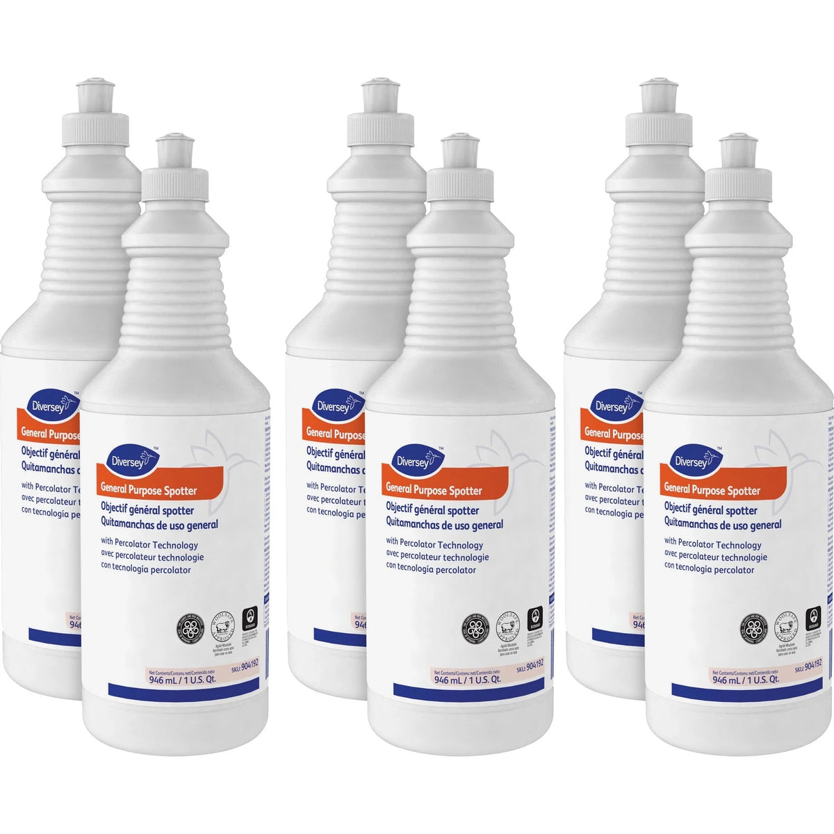 Diversey General Purpose Spotter - 32 fl oz (1 quart) - Clear - 6 / Carton - Floor/Carpet Cleaners & Protectors