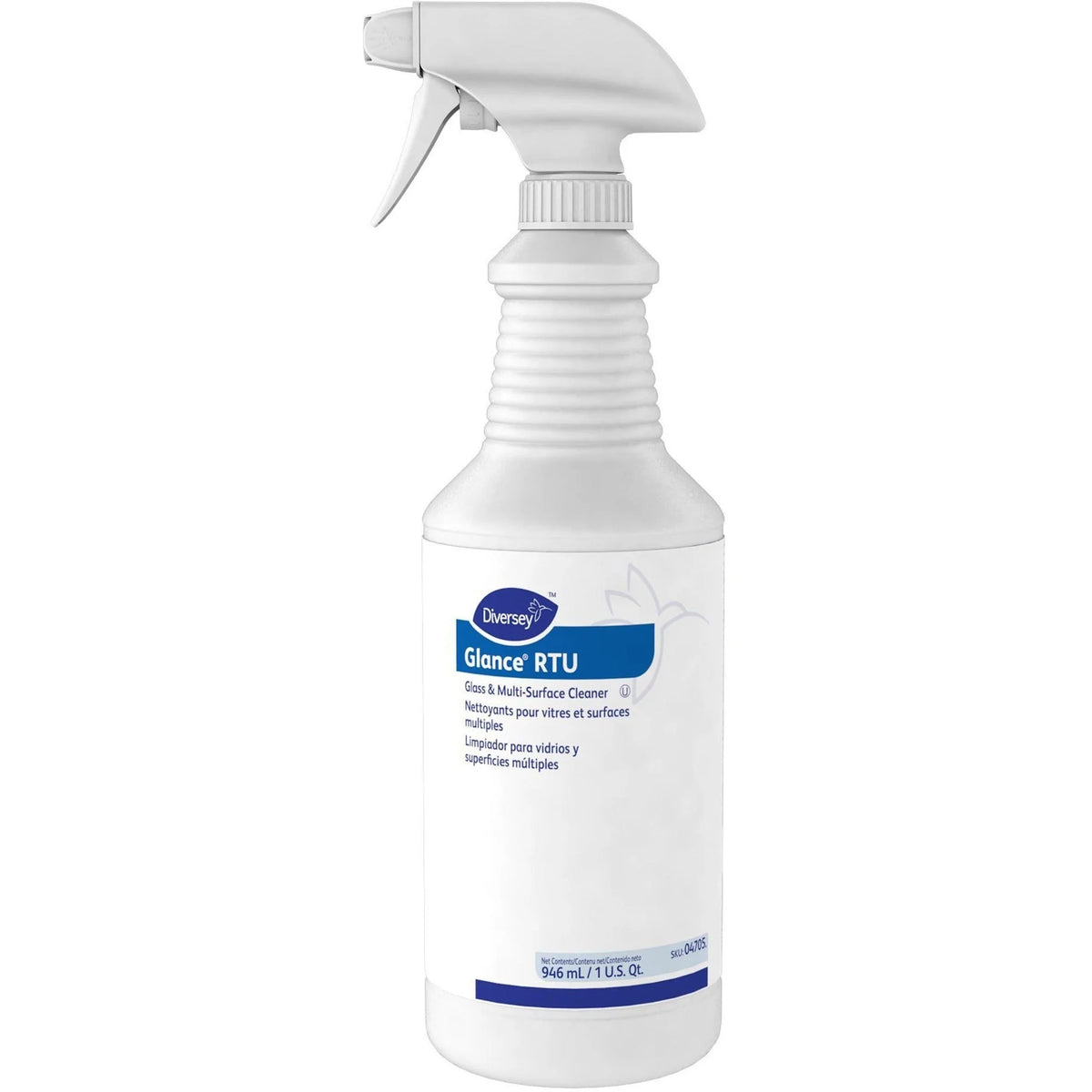 Diversey Glance Glass Cleaner - Ammonia Scent Streak-Free - 32 fl oz - 12/Carton - Cleaners
