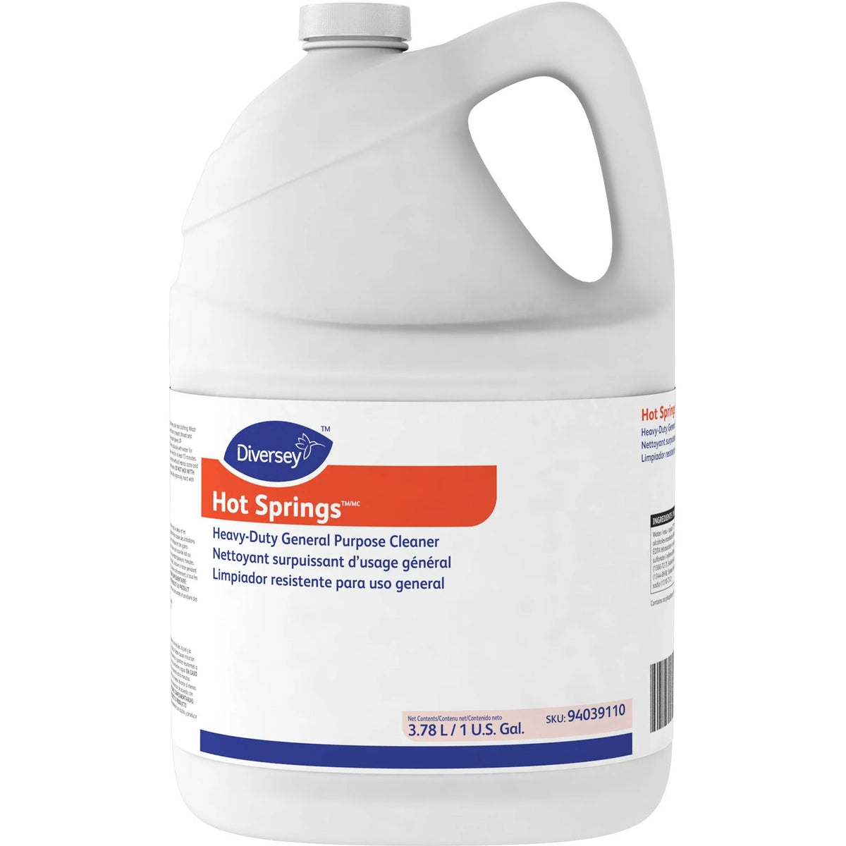 Diversey Hot Springs Heavy-Duty Cleaner - Citrus Scent - 128 fl oz - Caustic-free - 4 / Carton - Multipurpose Cleaners