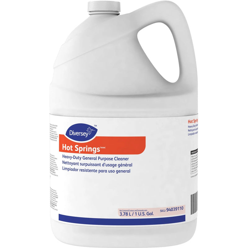 Diversey Hot Springs Heavy-Duty Cleaner - Citrus Scent - 128 fl oz - Caustic-free - 4 / Carton - Multipurpose Cleaners