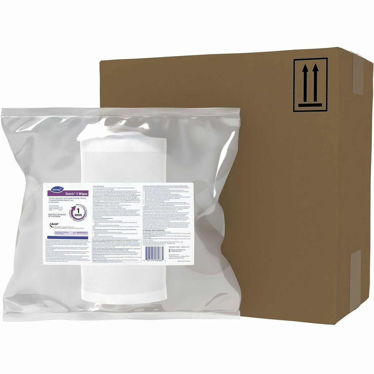 Diversey One-Step Ready-to-Use Hospital Disinfectant Cleaner Wipe - 2000