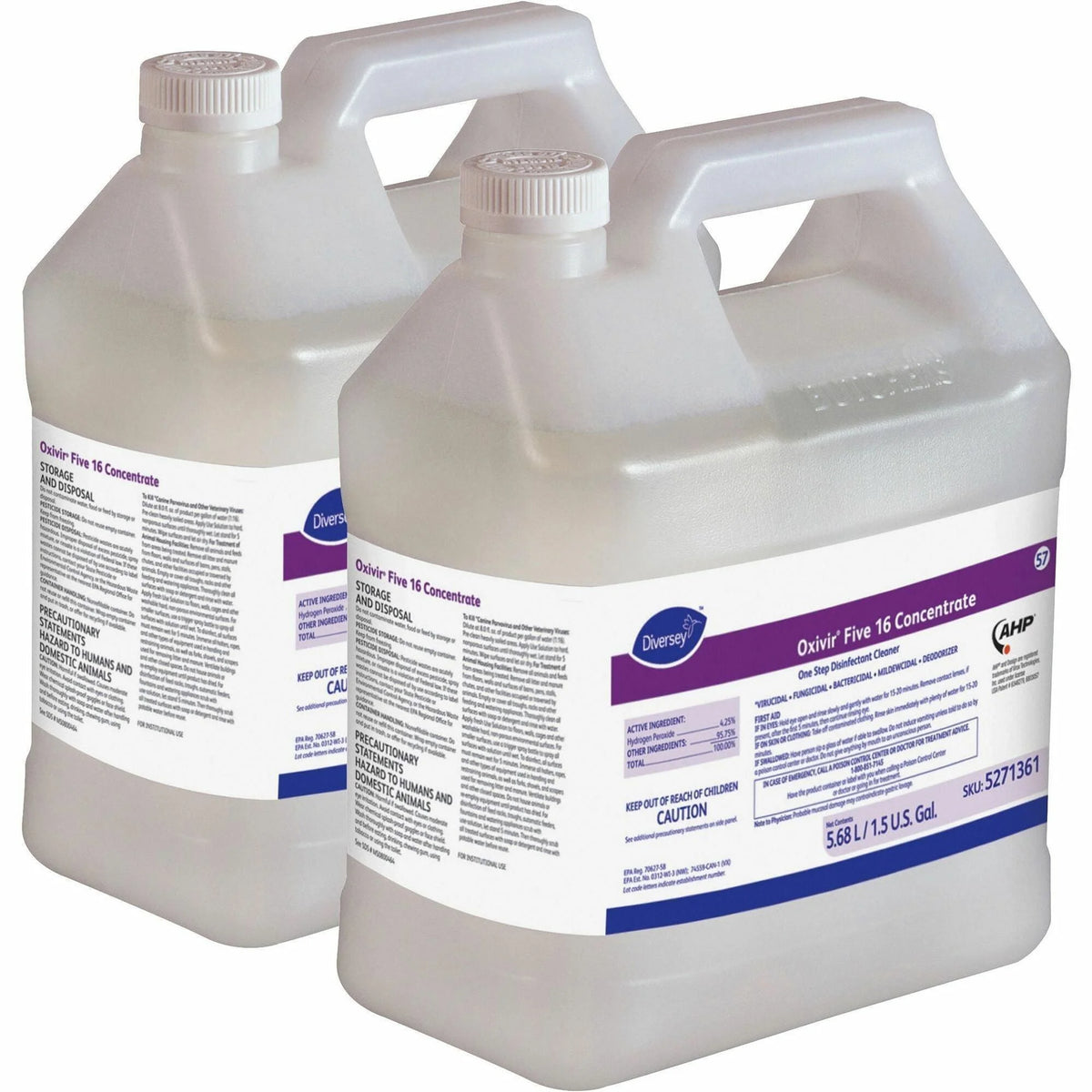 Diversey Oxivir Five 16 Concentrate: Fast-Acting 192 fl oz - VOC & NPE-Free - Disinfectants