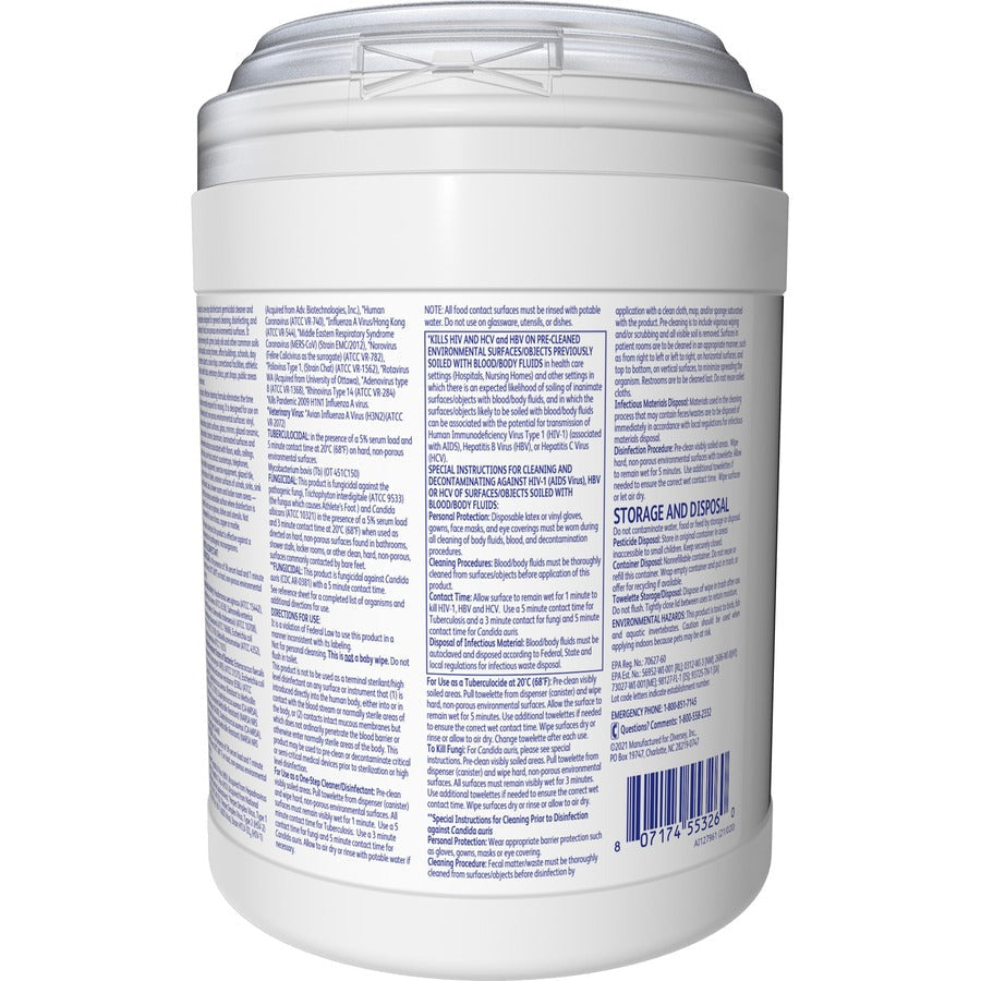 Diversey Oxivir Tb Disinfectant Cleaner Wipes - Rear