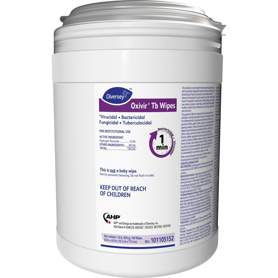 Diversey Oxivir Tb Disinfectant Cleaner Wipes - Front