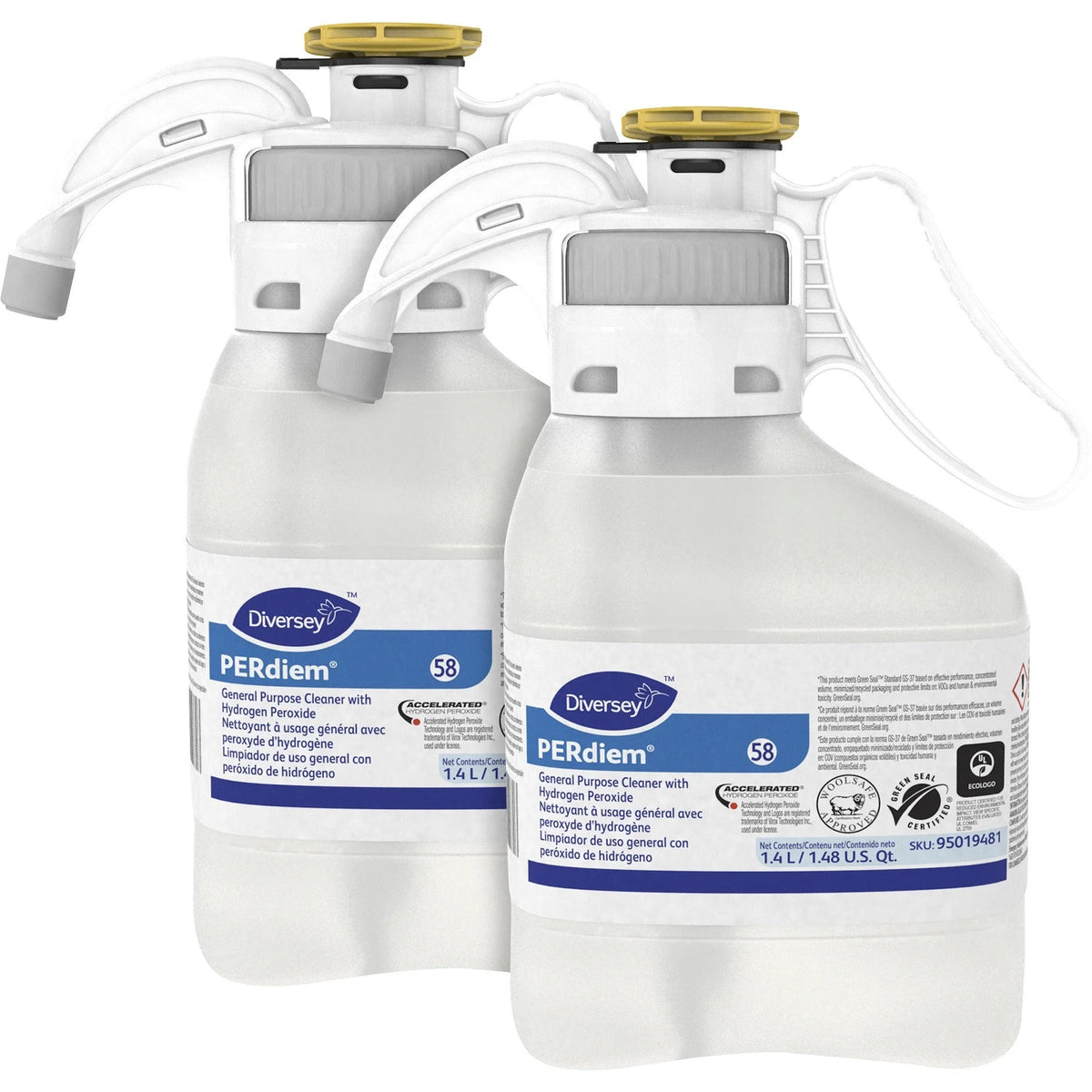 Diversey PERdiem General Purpose Cleaner - Concentrate - 47.3 fl oz (1.5 quart) - Dye-free Odorless Fragrance-free
