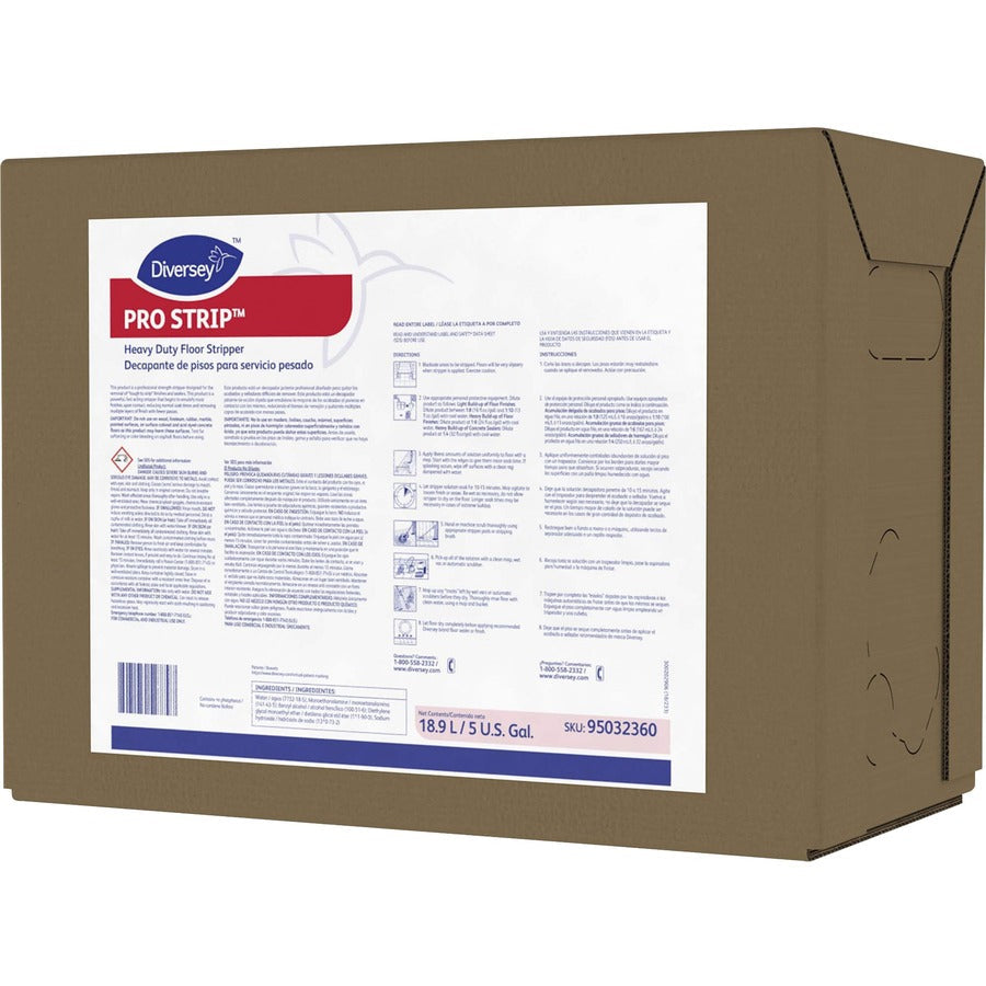 Diversey Pro Strip Heavy Duty Floor Stripper - 640 fl oz (20 quart) - Cherry Almond Scent - Straw - 1 / Carton