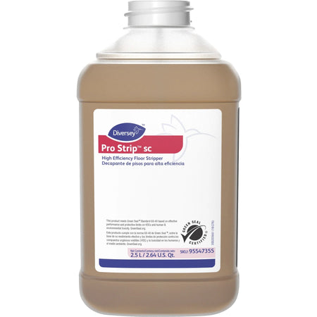 Diversey Pro Strip SC Floor Stripper - Concentrate - 84.5 fl oz - Low Odor - Amber Bottle - Floor/Carpet Cleaners &