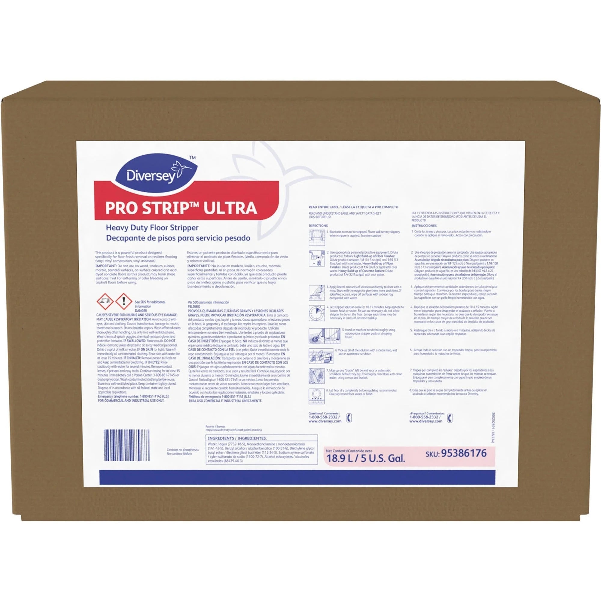Diversey Pro Strip ULTRA Heavy Duty Stripper - Cherry Almond Scent - Floor/Carpet Cleaners & Protectors
