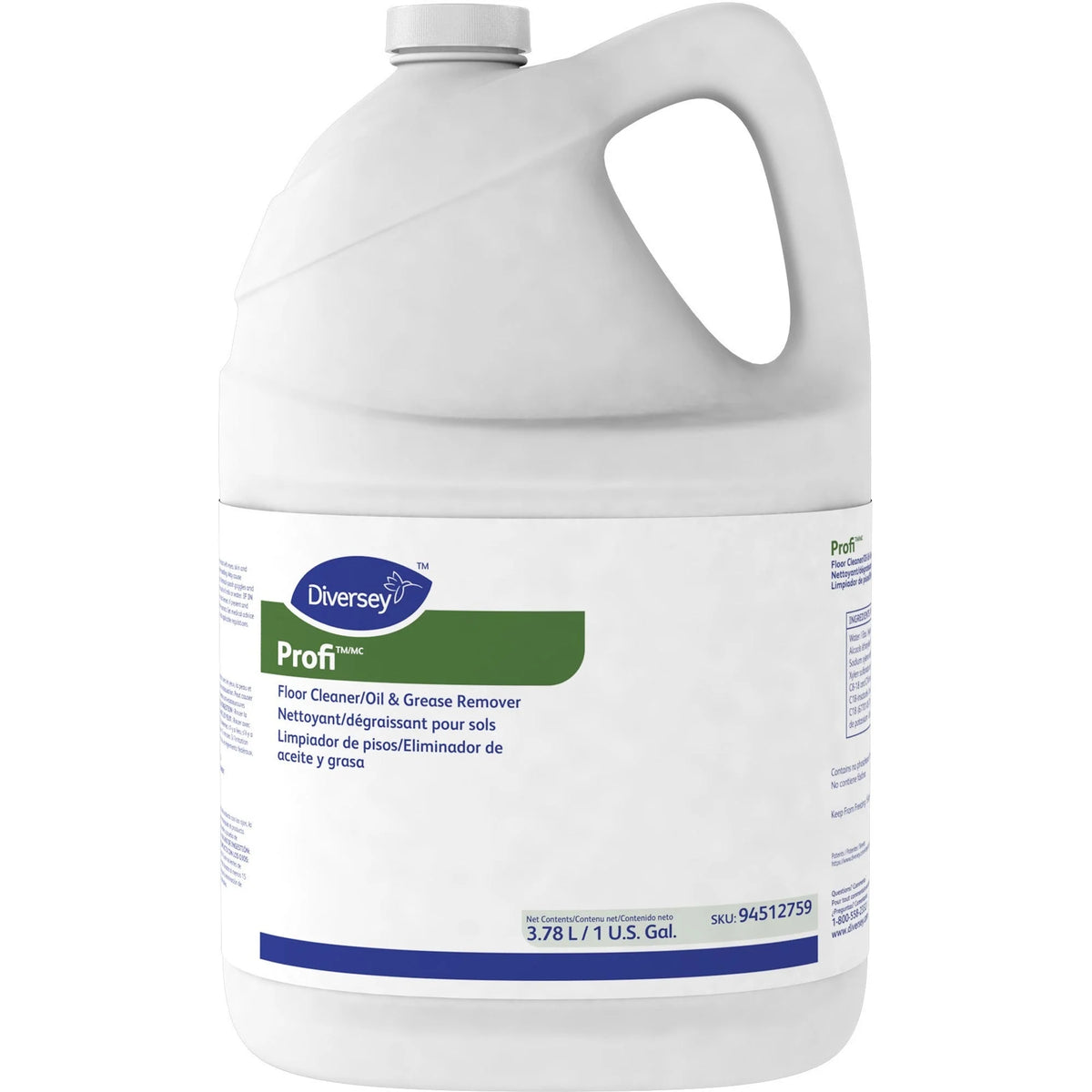 Diversey Profi Floor Cleaner: Grease Remover 128 fl oz - pH Neutral Butyl-free - Floor/Carpet Cleaners & Protectors