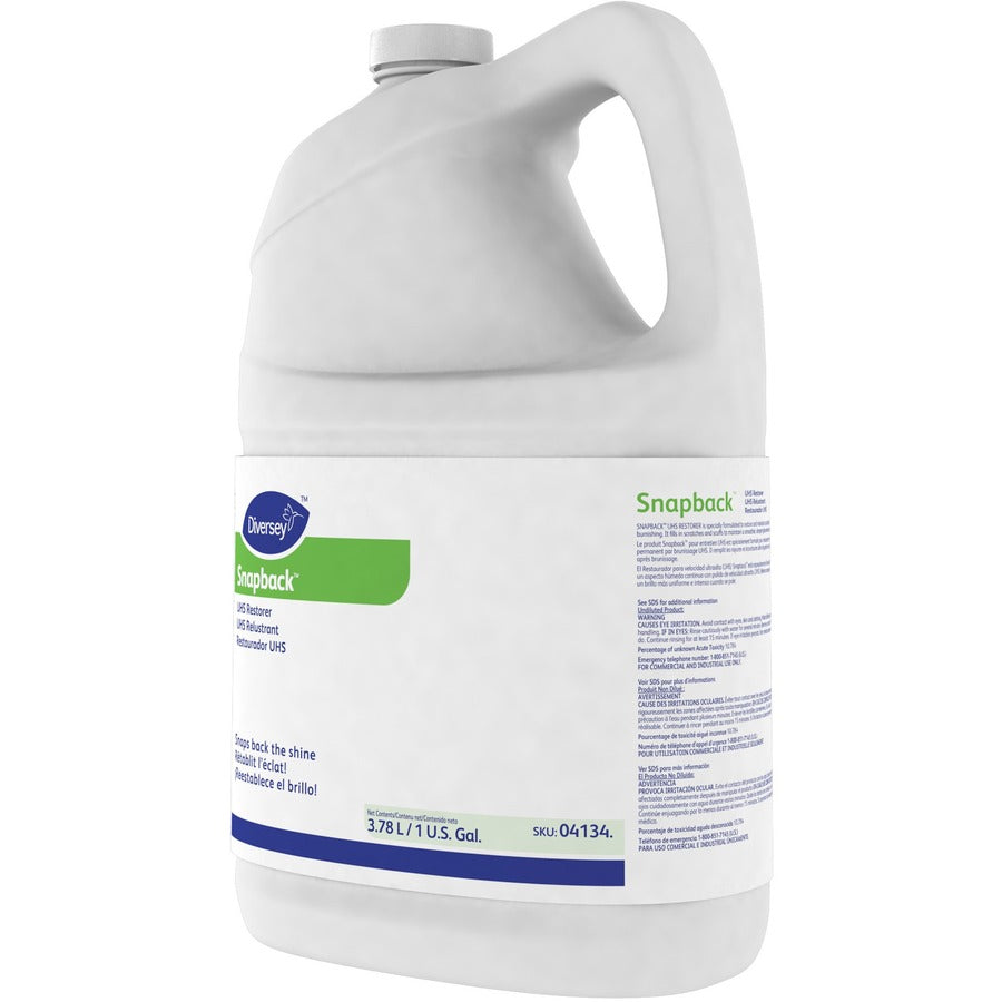 Diversey Snapback UHS Restorer - 128 fl oz (4 quart) - Lemon Scent - Gloss Resistant - Blue - 4 / Carton - Floor/Carpet