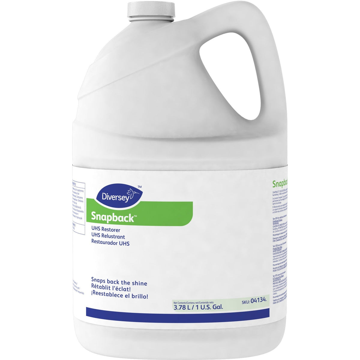 Diversey Snapback UHS Restorer - 128 fl oz (4 quart) - Lemon Scent - Gloss Resistant - Blue - 4 / Carton - Floor/Carpet