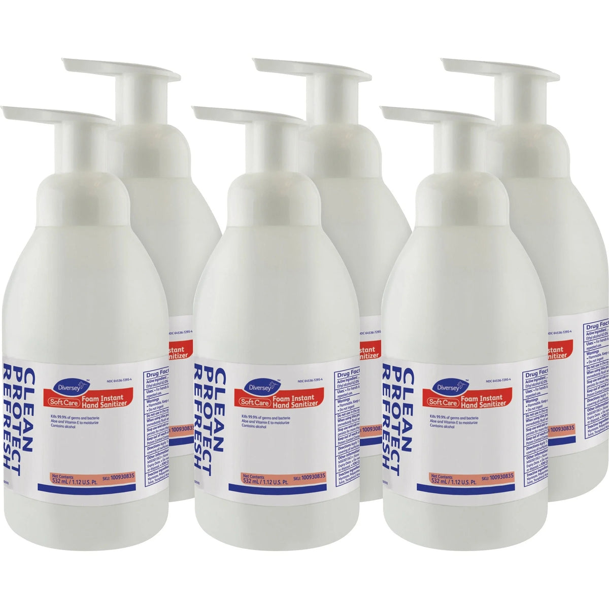 Diversey Soft Care Hand Sanitizer Foam: 17.99 fl oz - Kills Germs Moisturizing - 6/Carton - Sanitizers