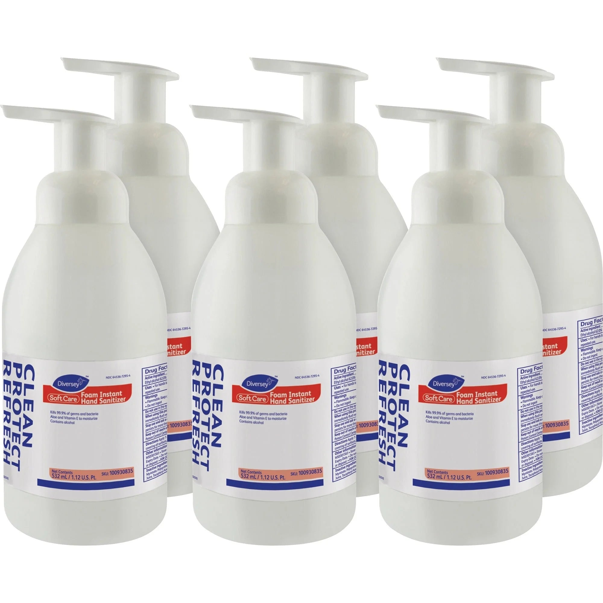 Diversey Soft Care Hand Sanitizer Foam: 17.99 fl oz - Kills Germs Moisturizing - 6/Carton - Sanitizers