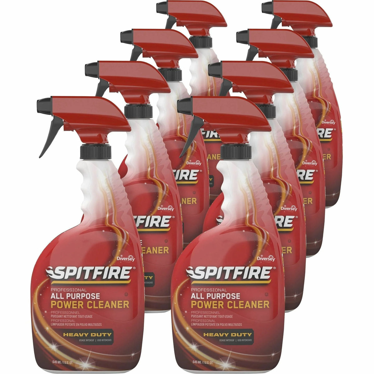 Diversey Spitfire Power Cleaner: Heavy Duty Fresh Scent - 32 fl oz - 8/Carton - Multipurpose Cleaners