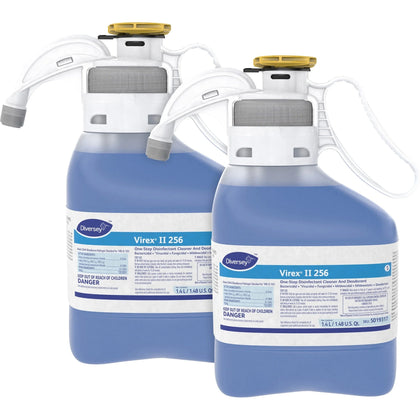 Diversey Virex II 256 Disinfectant Cleaner - Minty Scent - 47.3 fl oz - 2/Carton - Disinfectants
