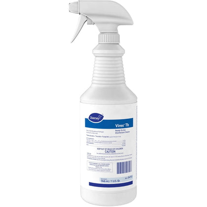Diversey Virex Tb RTU Disinfectant Cleaner - Lemon Scent - 32 fl oz - 12/Carton - Disinfectants