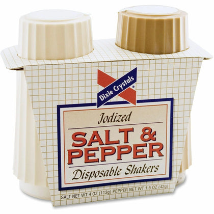 Dixie Crystals Salt & Pepper Shakers Set - Classic Seasoning Duo - 2/Pack - Condiments