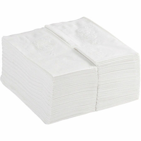 Dixie Dinner Napkin - 2 Ply - 1/8 Fold - 15’’ Width x 16’’ Length - Scrollwork Pattern - White - 126 / Pack - Napkins