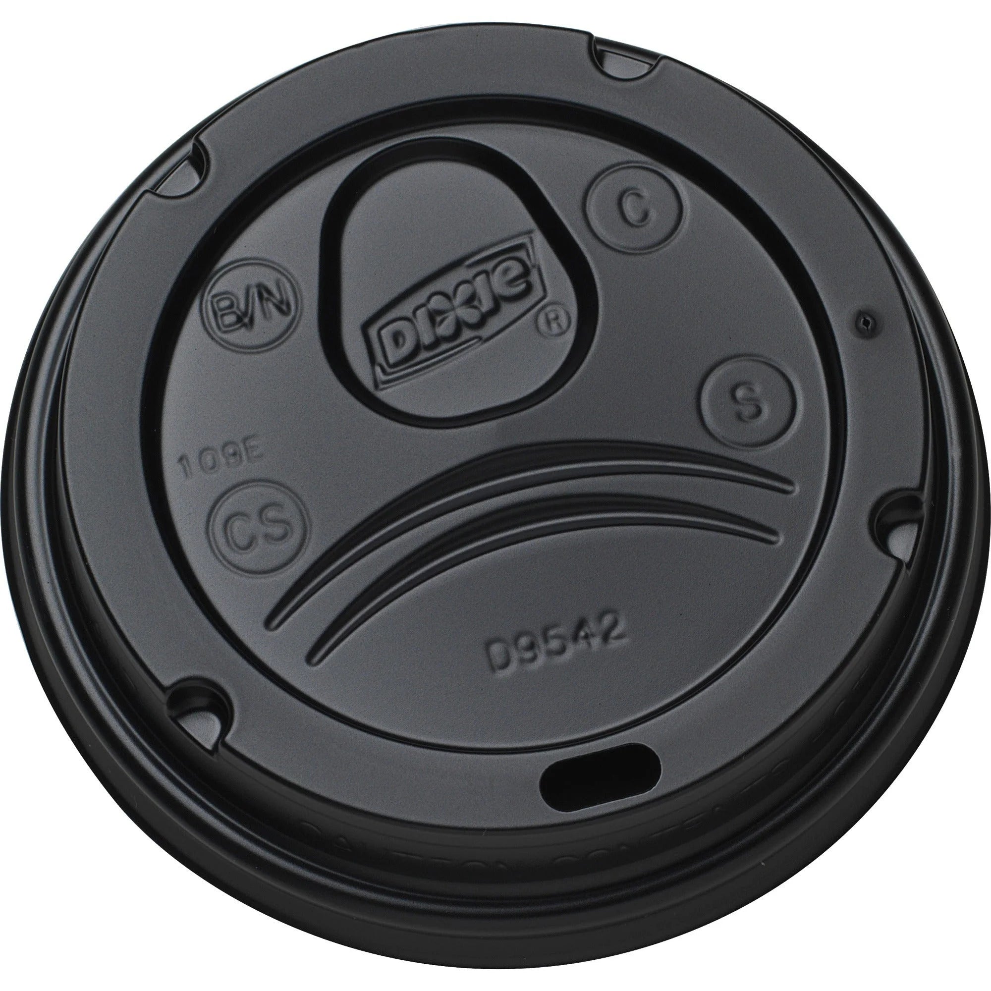 Dixie Hot Cup Lid - Dome - Black - 100/Pack - 10 / Carton - Cups
