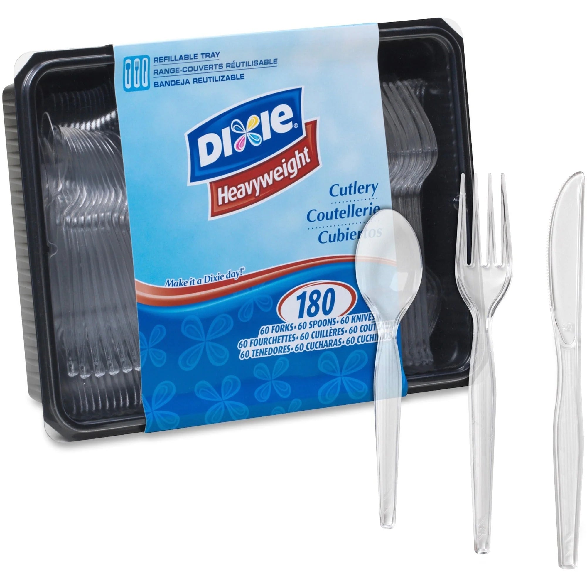 Dixie Heavyweight Cutlery Set - 180-Piece Keeper Pack - Crystal