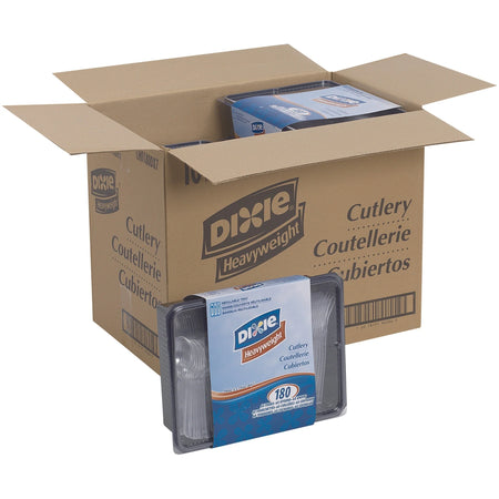 Dixie Heavyweight Cutlery Set - Grab-N-Go Keeper Pack - Crystal - 180/Box