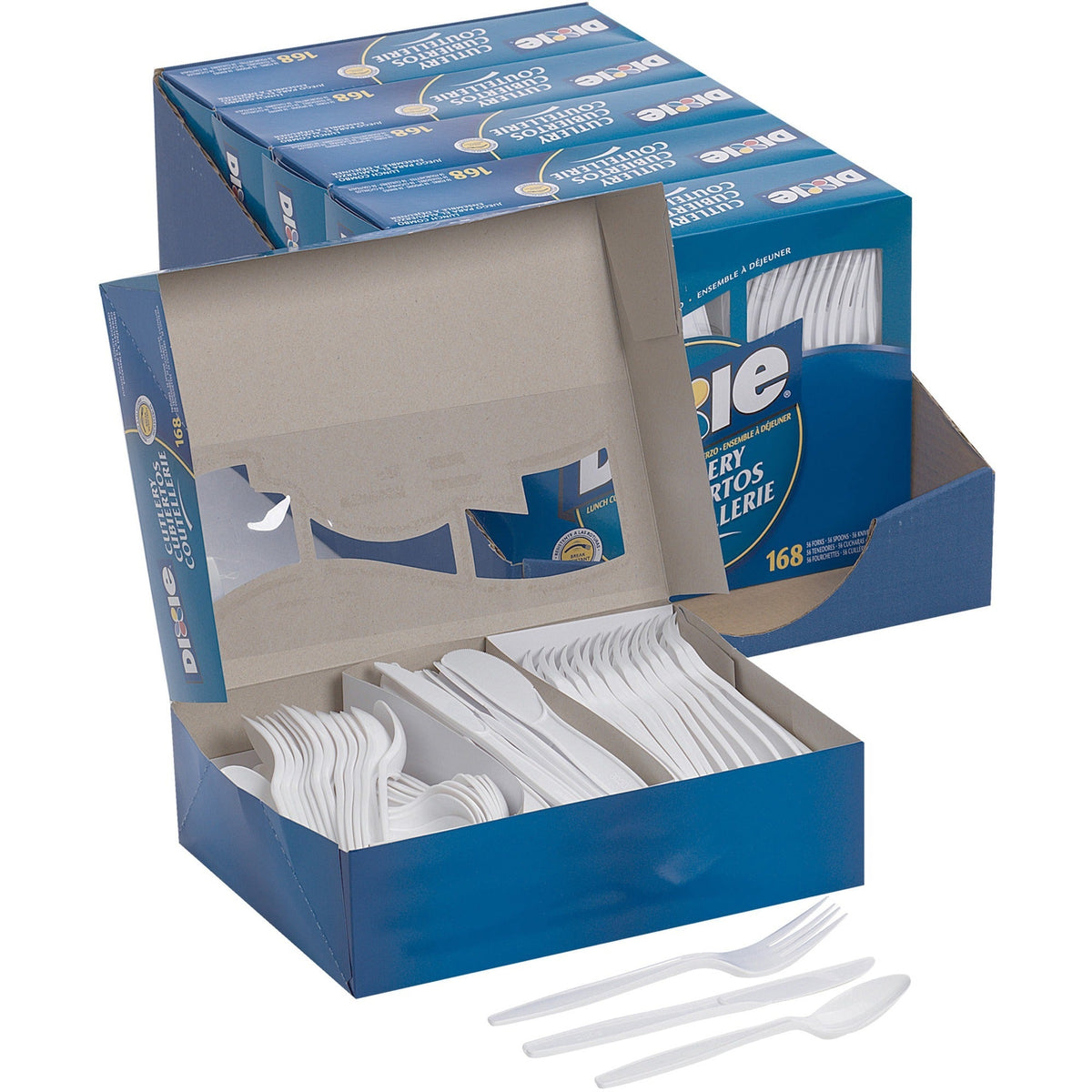 Dixie Heavyweight Disposable Forks, Knives & Spoons Combo Boxes by GP Pro - 2000