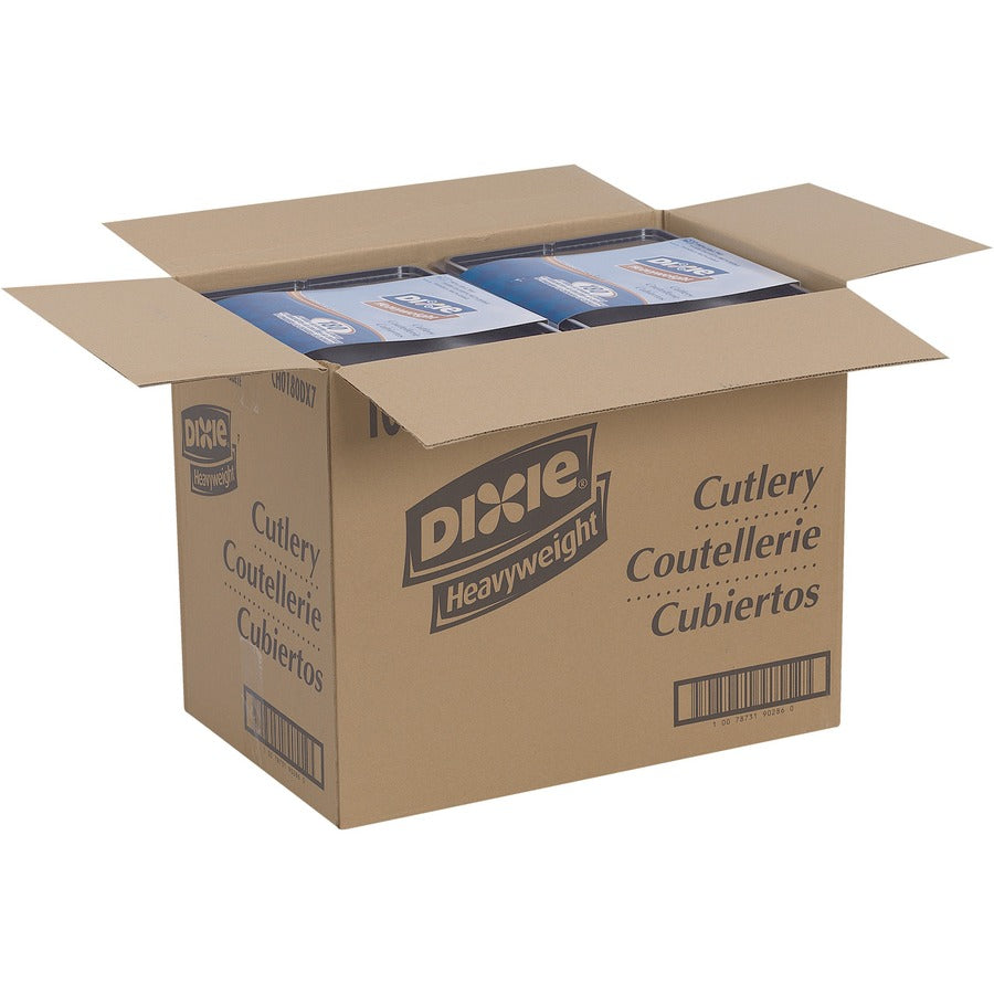 Dixie Heavyweight Disposable Forks Knives & Teaspoons Keeper Pack Grab-N-Go by GP Pro - Cutlery Set - 60 x Teaspoon