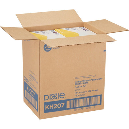 Dixie Heavyweight Disposable Knives Grab-N-Go by GP Pro - Knife - 100 x - White - Box - Cutlery