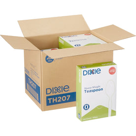 Dixie Heavyweight Disposable Teaspoons: Convenient Grab-N-Go Pack - 1000 Teaspoons White - Cutlery