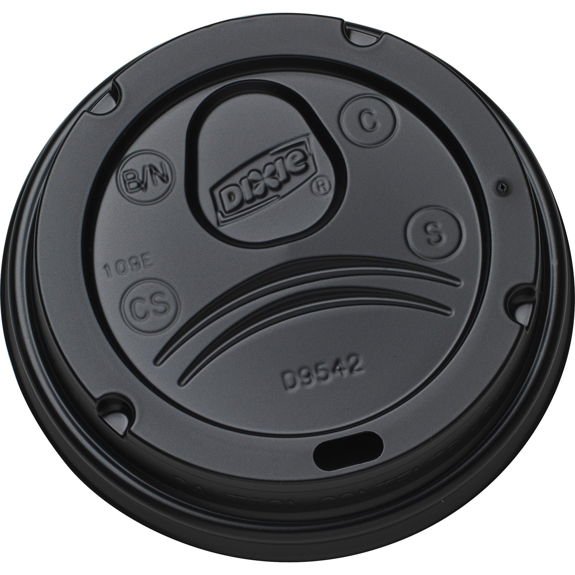 Dixie Hot Cup Lid - Dome - Black - 100/Pack - 10 / Carton - Cups