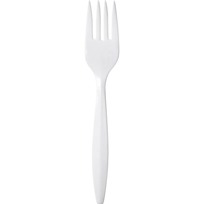 Dixie Medium-weight Disposable Forks: 1000 White Forks - GP Pro - Cutlery