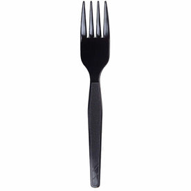 Dixie Medium-Weight Disposable Plastic Forks - Black - 1000 / Carton - Cutlery