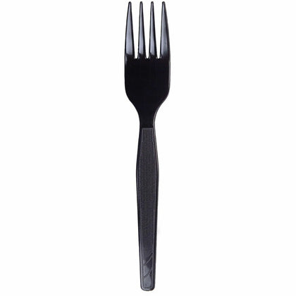Dixie Medium-Weight Disposable Plastic Forks - Black - 1000 / Carton - Cutlery