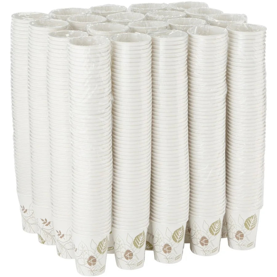Dixie Pathways 10 oz Paper Hot Drink Cups by GP Pro White Disposable 50/Pack 20/Carton - Drinking