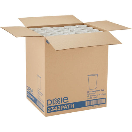 Dixie Pathways 12 oz Paper Hot Cups By GP Pro - fl - White - Drink - 50/Pack - 20 / Carton