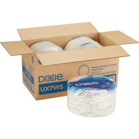Dixie Pathways 7’’ Medium-weight Paper Plates by GP Pro - 6.9’’ Diameter - White - Body - 125 / Pack - 4 / Carton